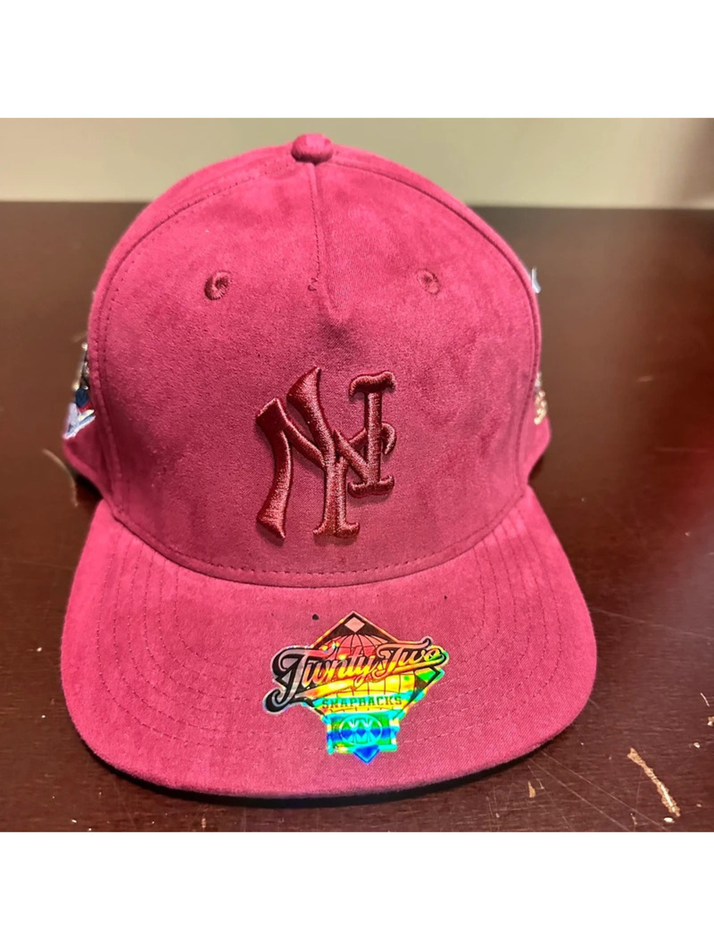 TWNTY Two burgundy suede, New York pride snapback hat